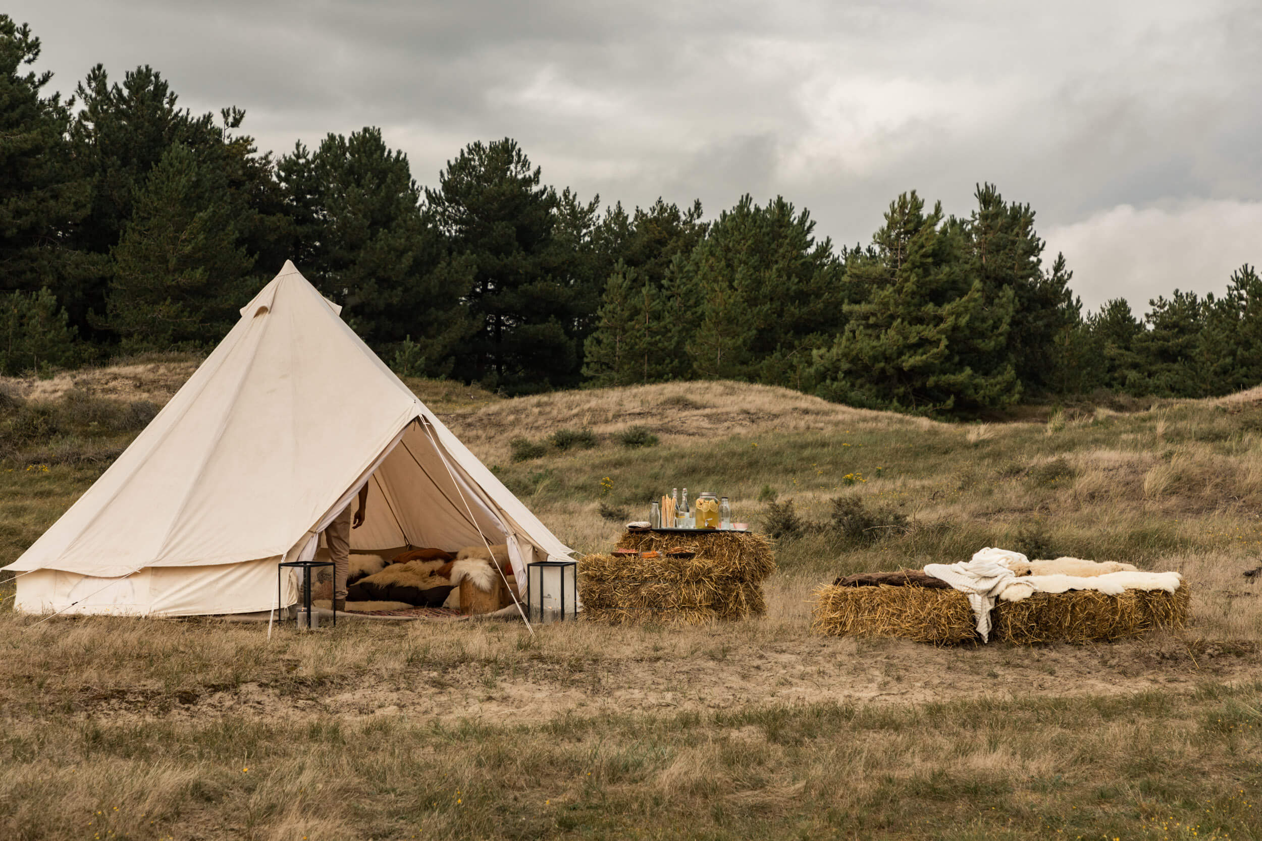 Glamping outside